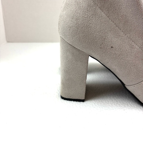 Marc Fisher Gray Faux Suede Covered Zip Ankle Block Heel Boots - Picture 14 of 14